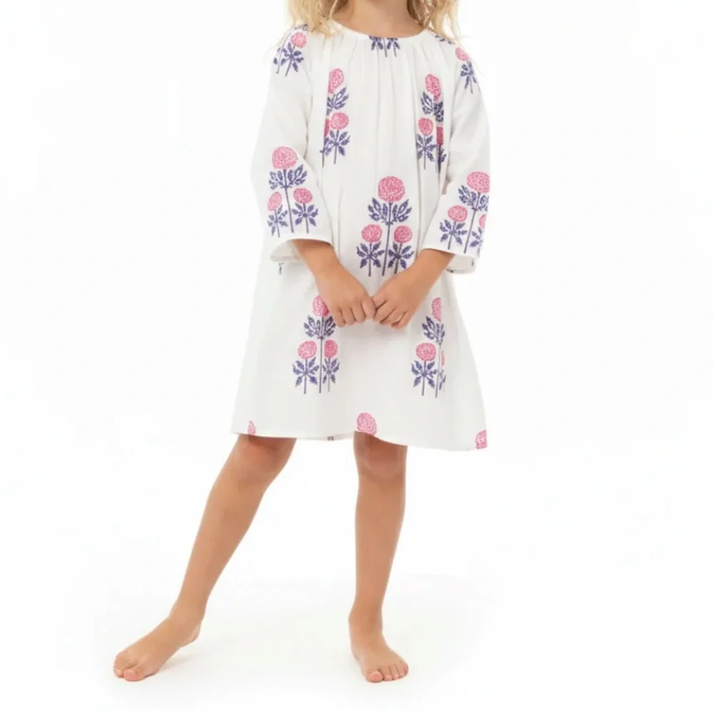 MER ST. BARTH Girls Kaftan Swim Cover Up Cotton Size Large 8 Years